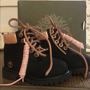 Timberland Black & Pink Toddler Boots